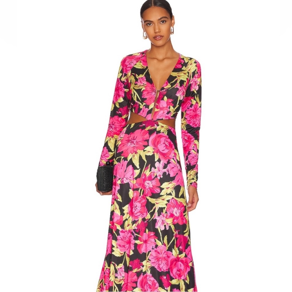AFRM Vibrant Pink Floral Maxi Dress